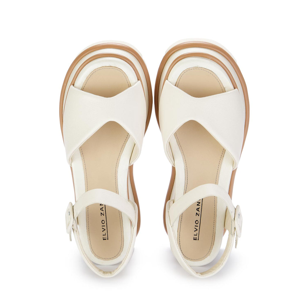 elvio zanon platform sandals zefiro white