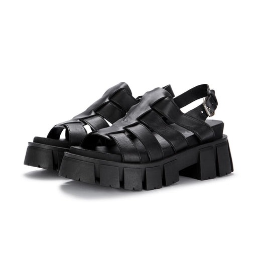 mjus womens platform sandals black