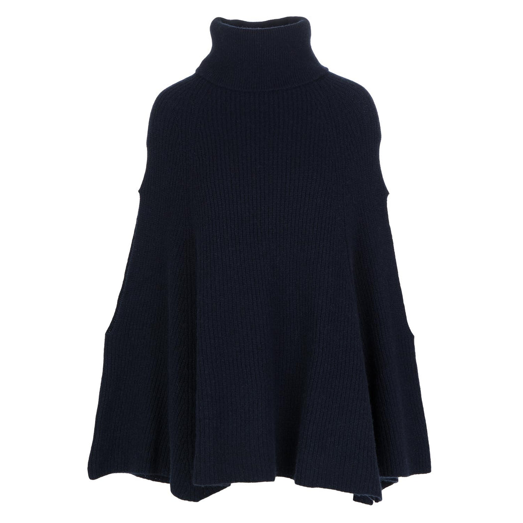 cashmere island womens poncho dark blue