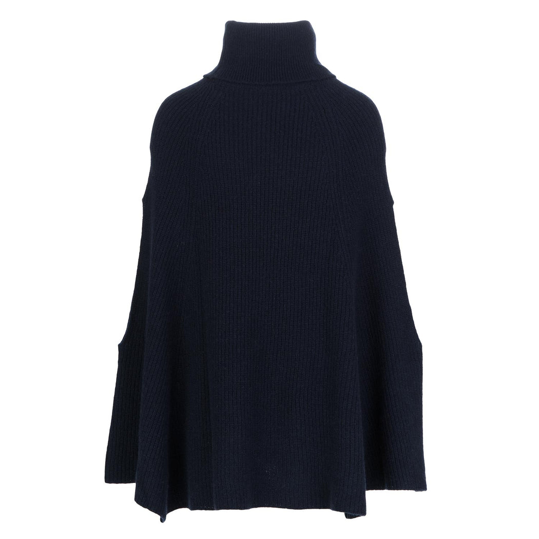 cashmere island womens poncho dark blue
