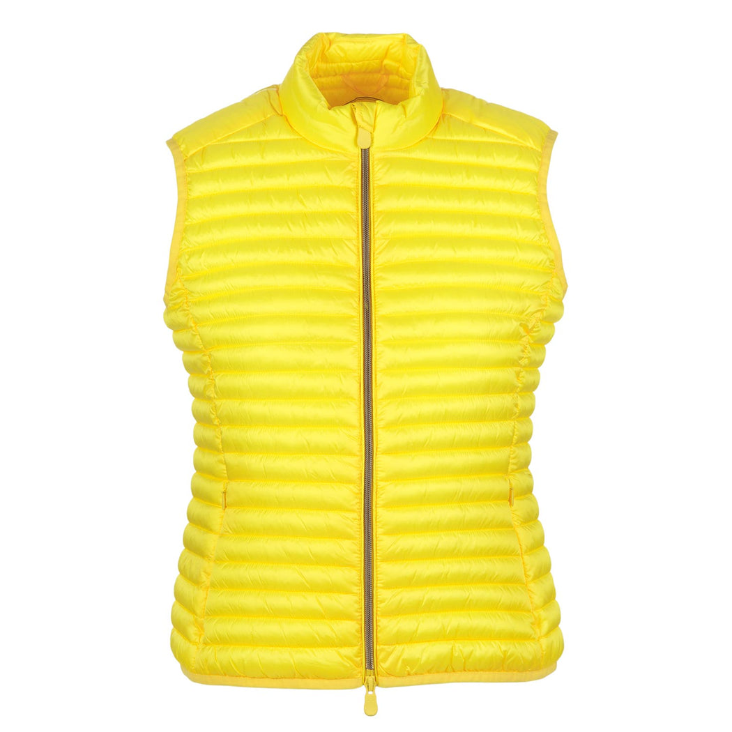 save the duck womens puffer vest yellow