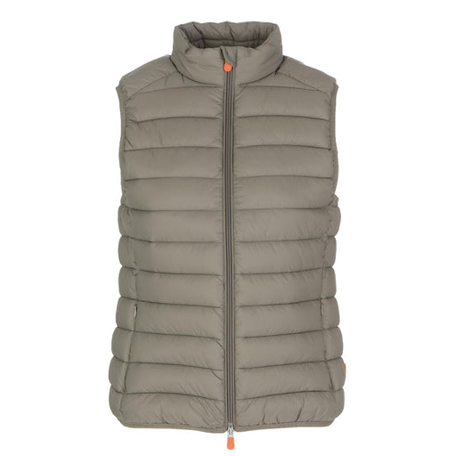 save the duck womens puffer vest taupe