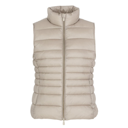save the duck puffer vest lynn beige