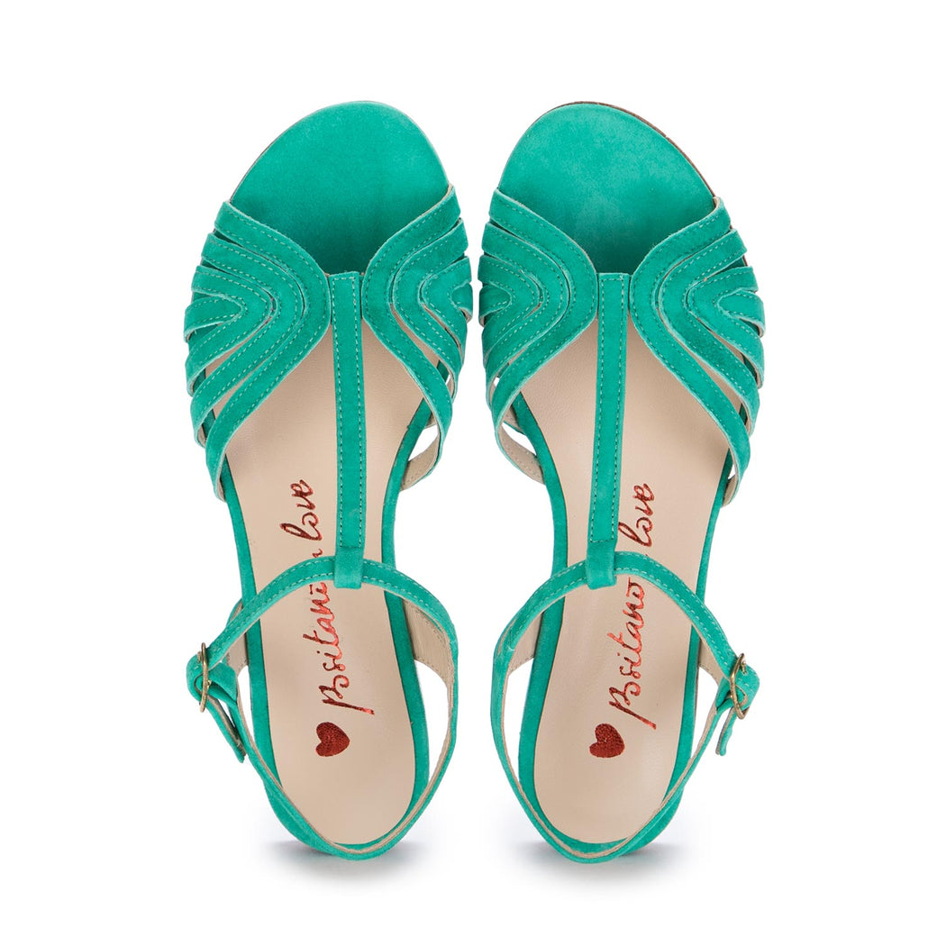 positano in love womens sandals green