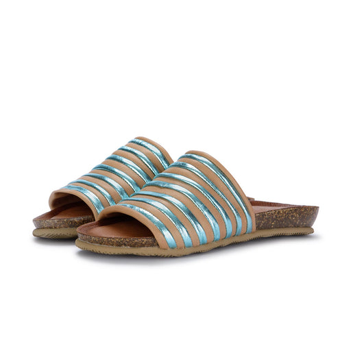 tuscia womens sandals light blue brown