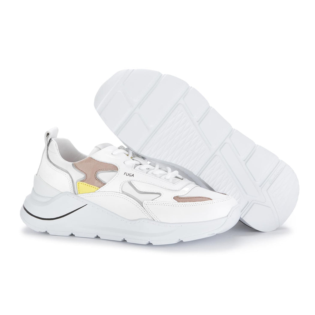 date sneakers donna fuga white yellow