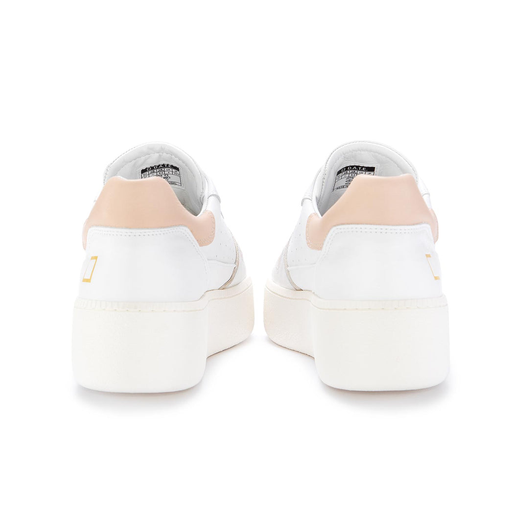 date womens sneakers step calf white pink