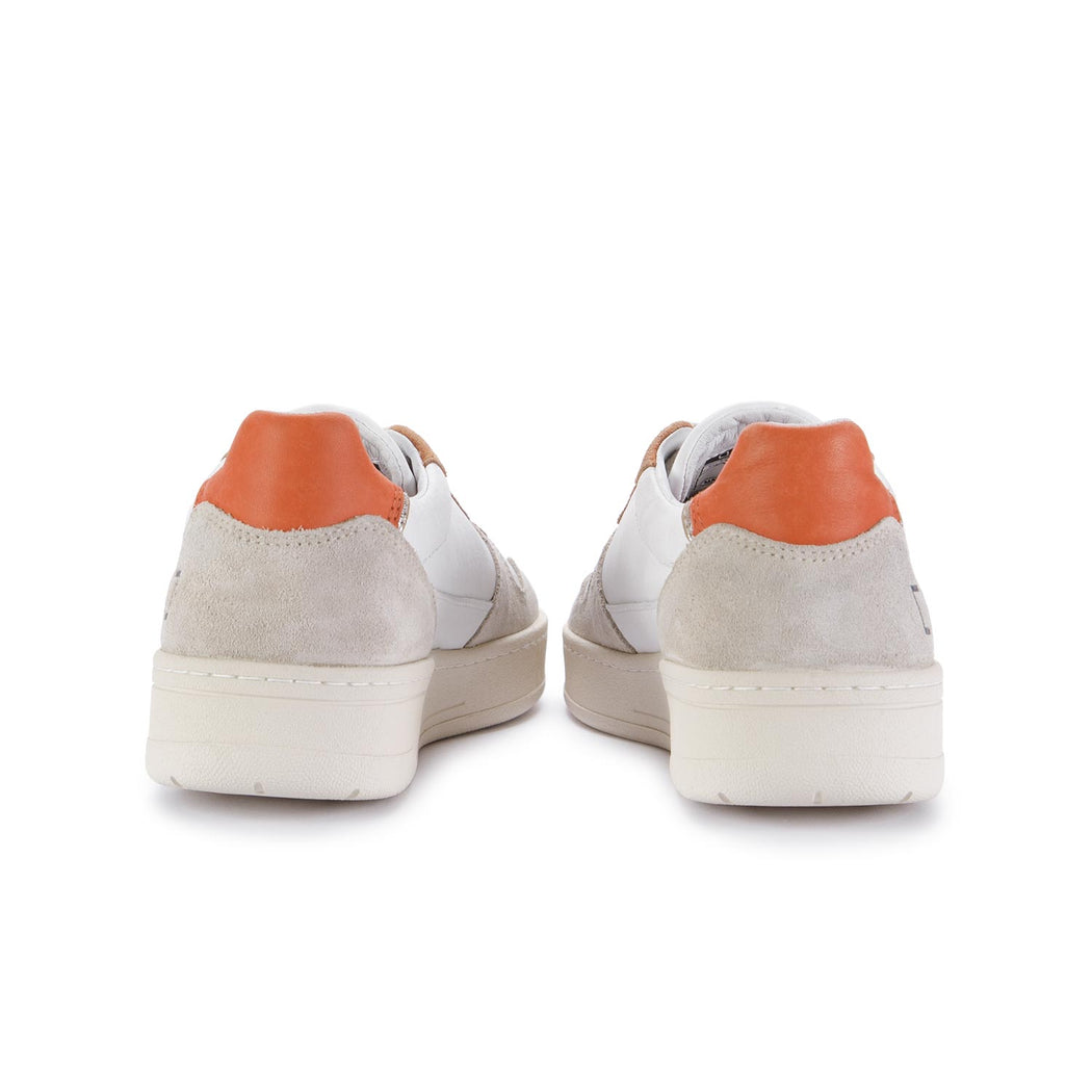 date womens sneakers court white orange