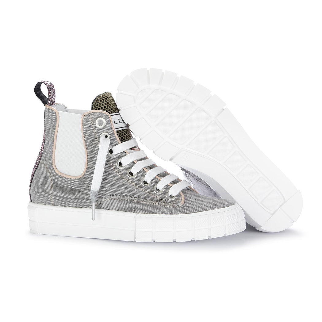 lemare womens sneakers grey glitter