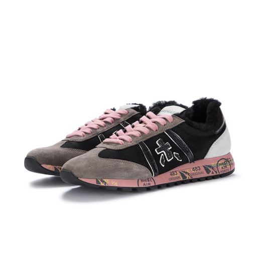 premiata womens sneakers lucy black pink