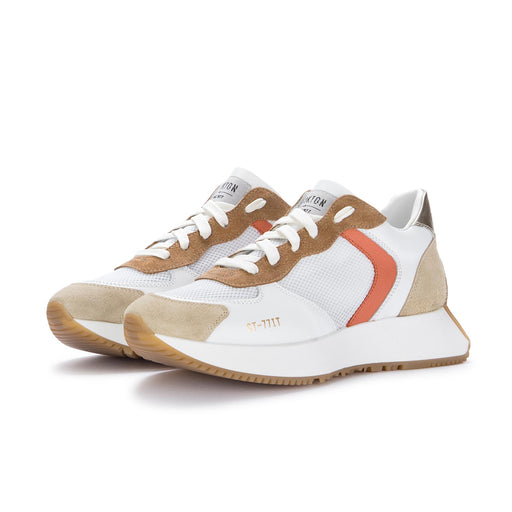 stokton womens sneakers white brown