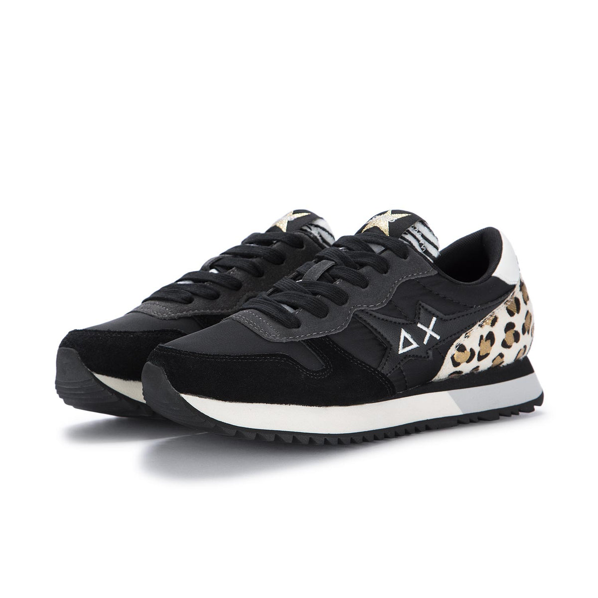 Sun 68 Sneaker Animalier Ally Vintage Porcelain Suede And Nylon